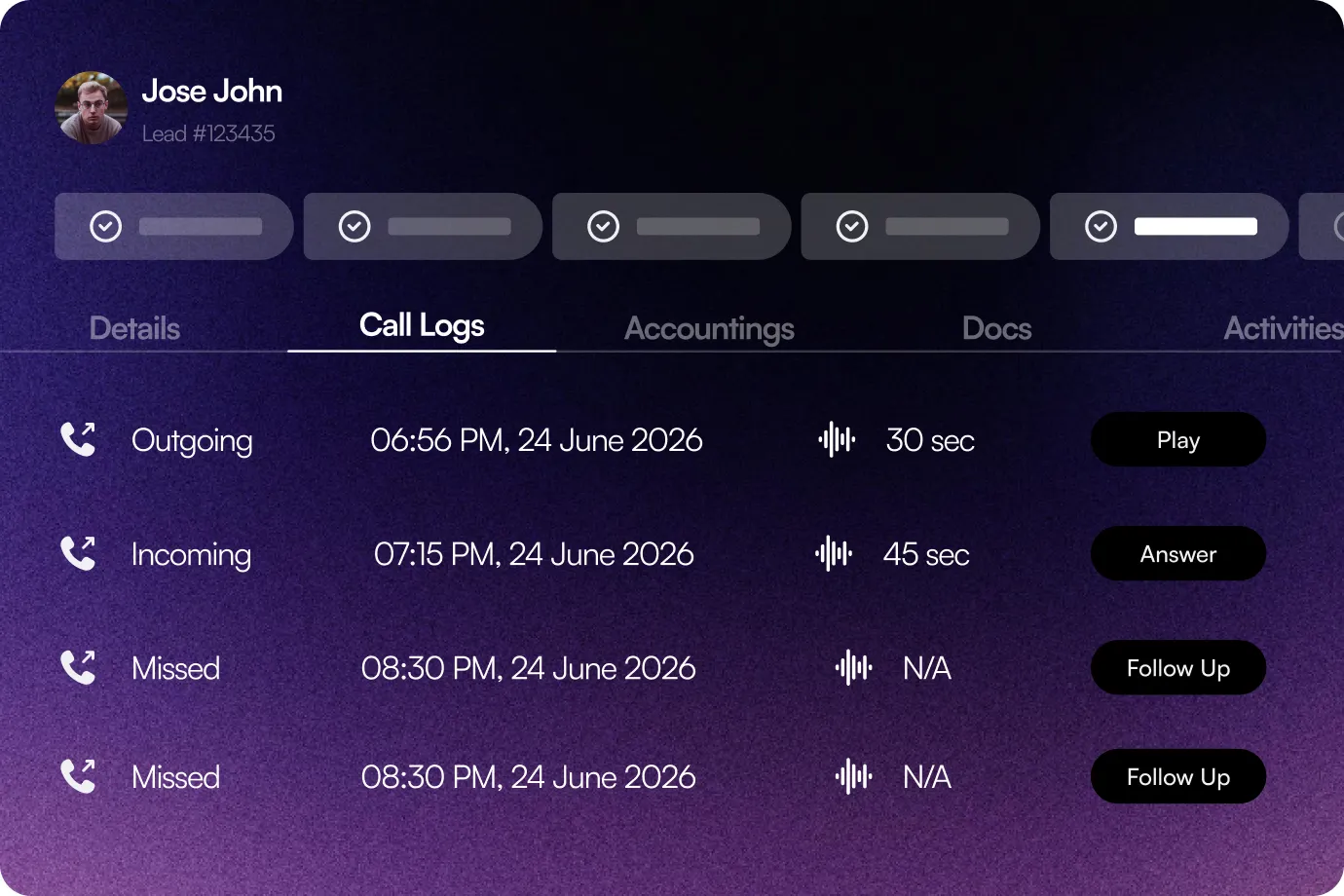 Image showing Auto Call Logging