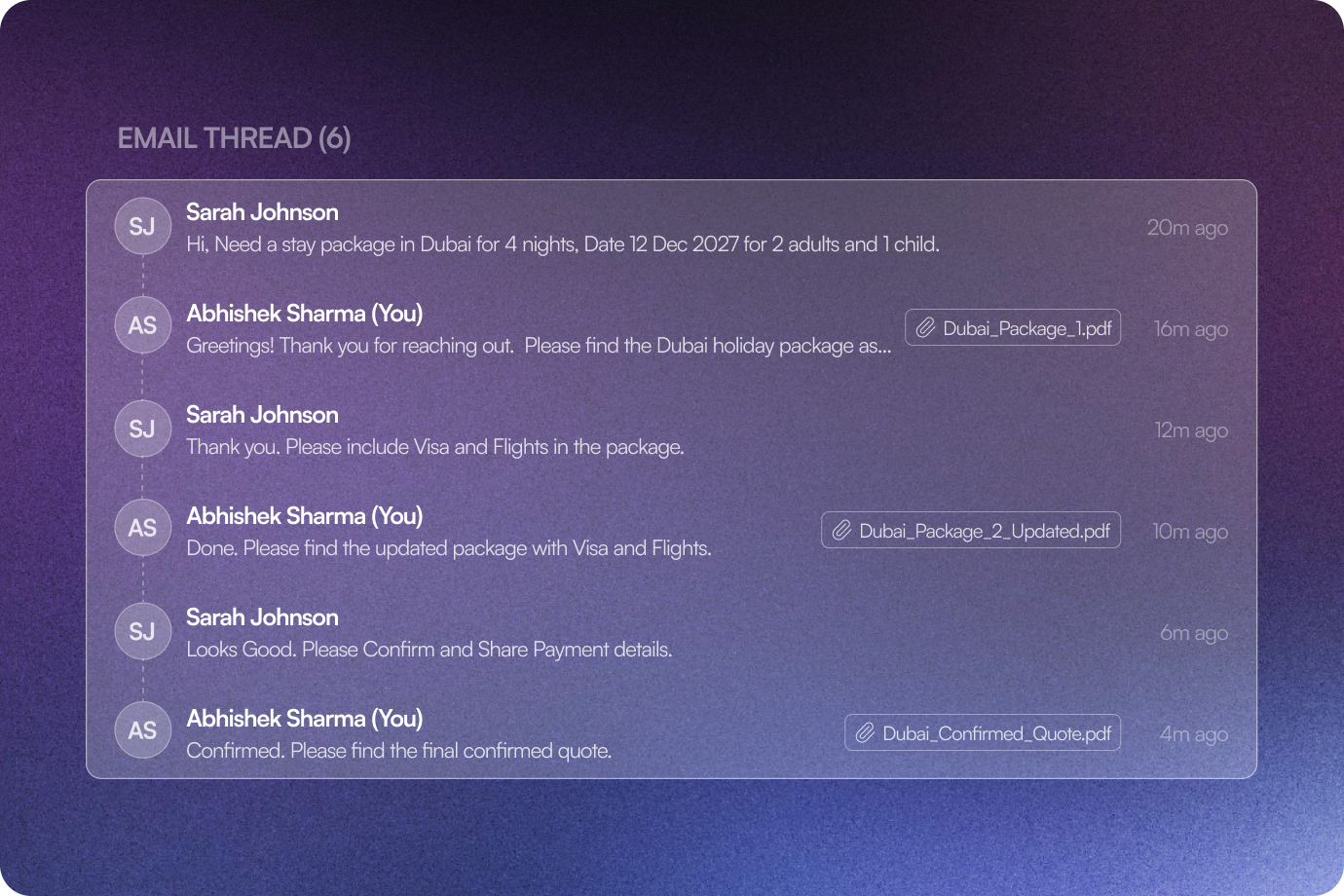 Image showing Email thread For Every Trip