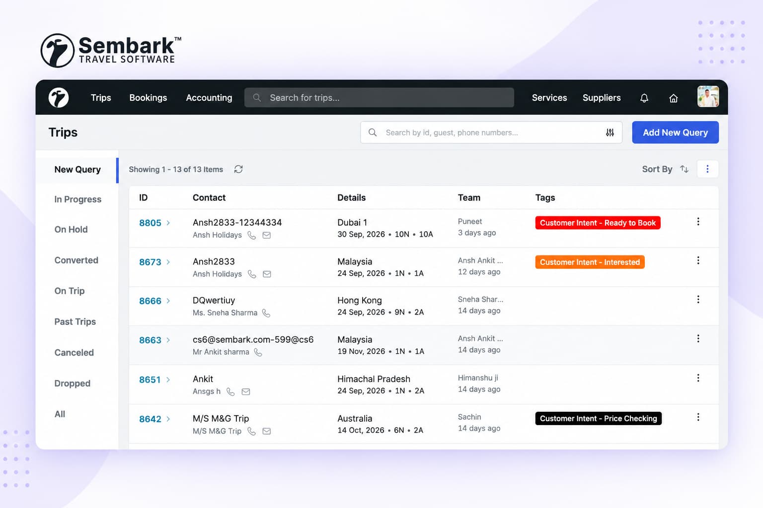 Image showing query listing page
