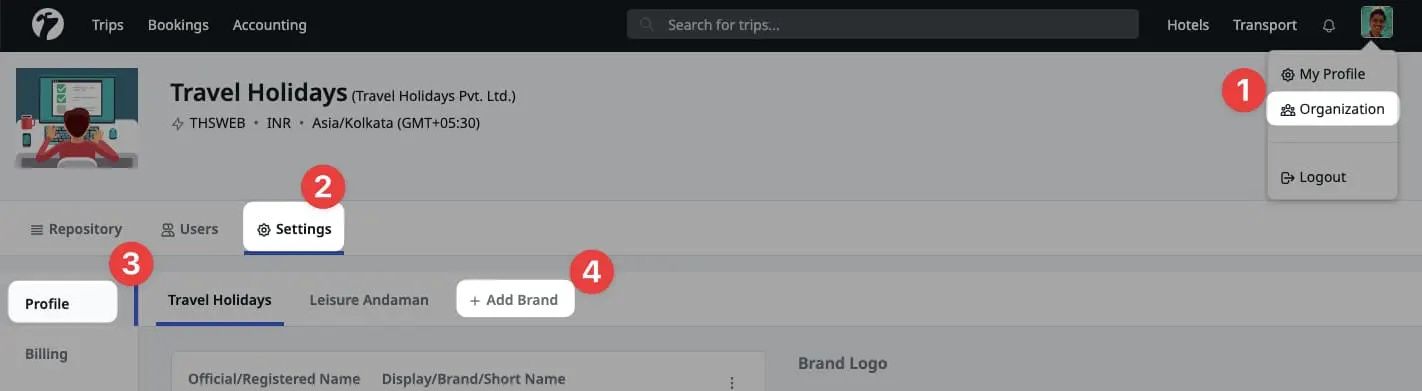 Image showing add new brand action button