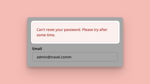 Reset Password - Travel Agency Software Documentation