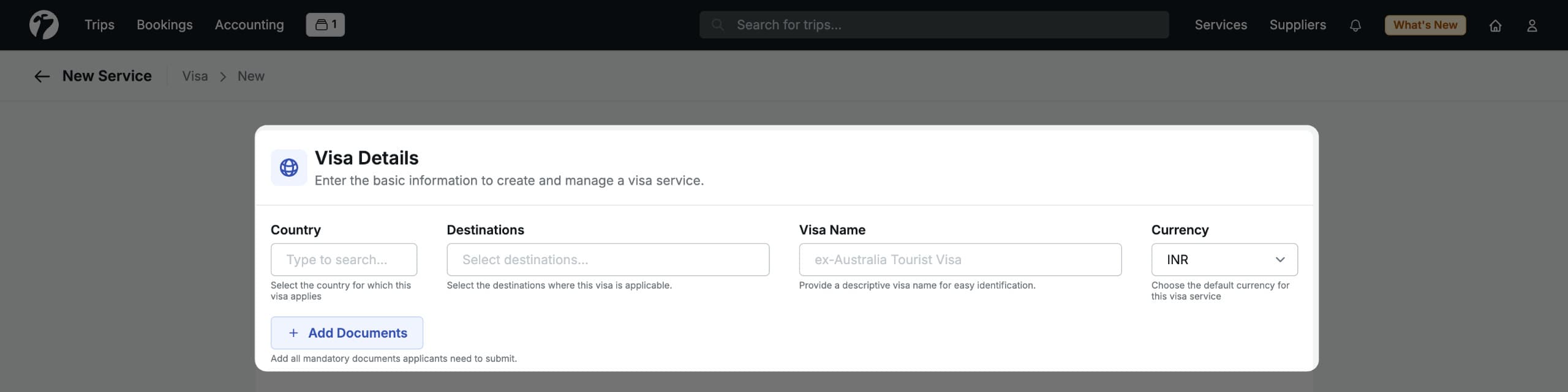 Image showing set up visa service page
