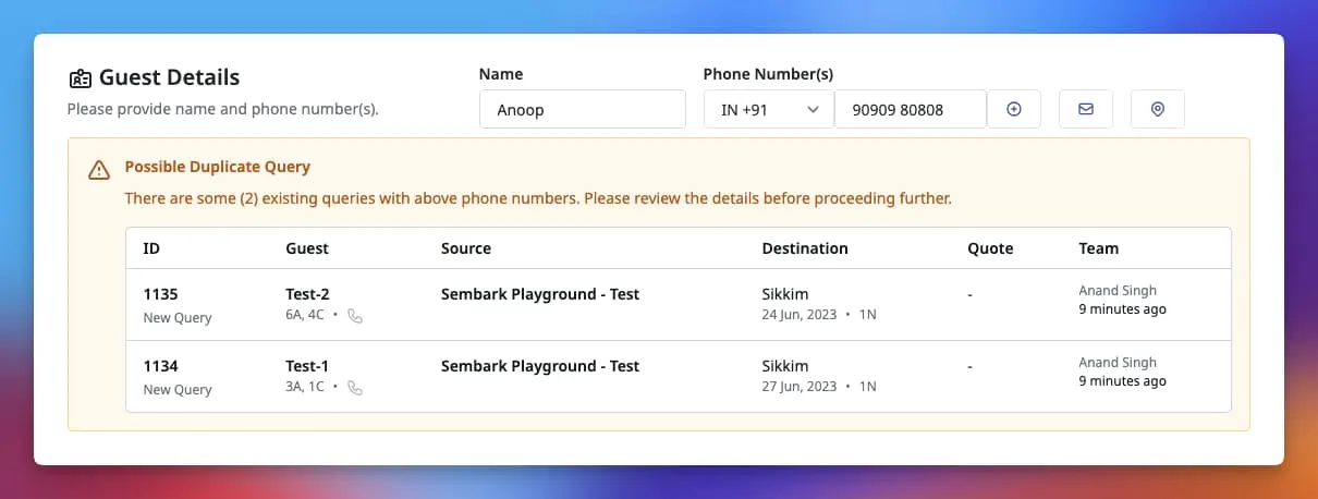 Image showing duplicate query warning