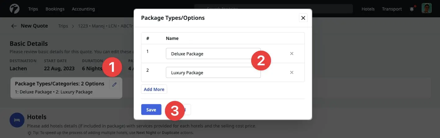 Image showing flow to add multiple options.