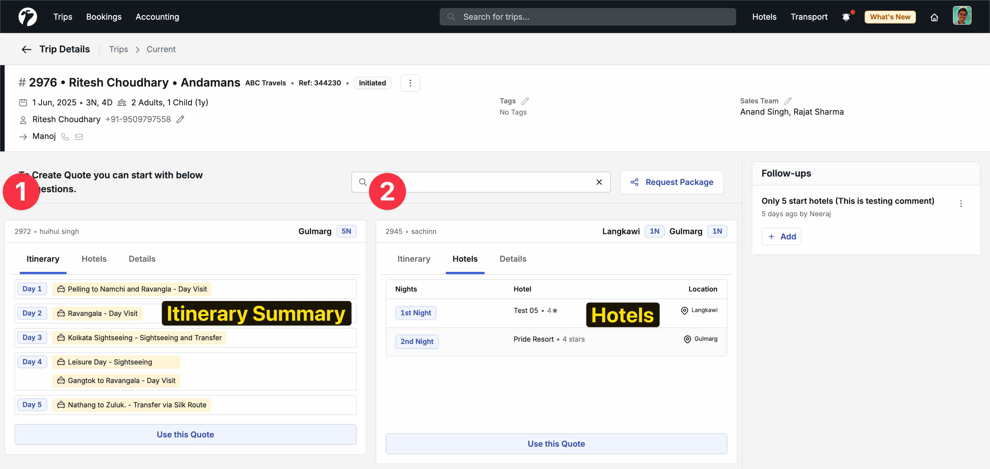 Image showing improved quote suggestions UI
