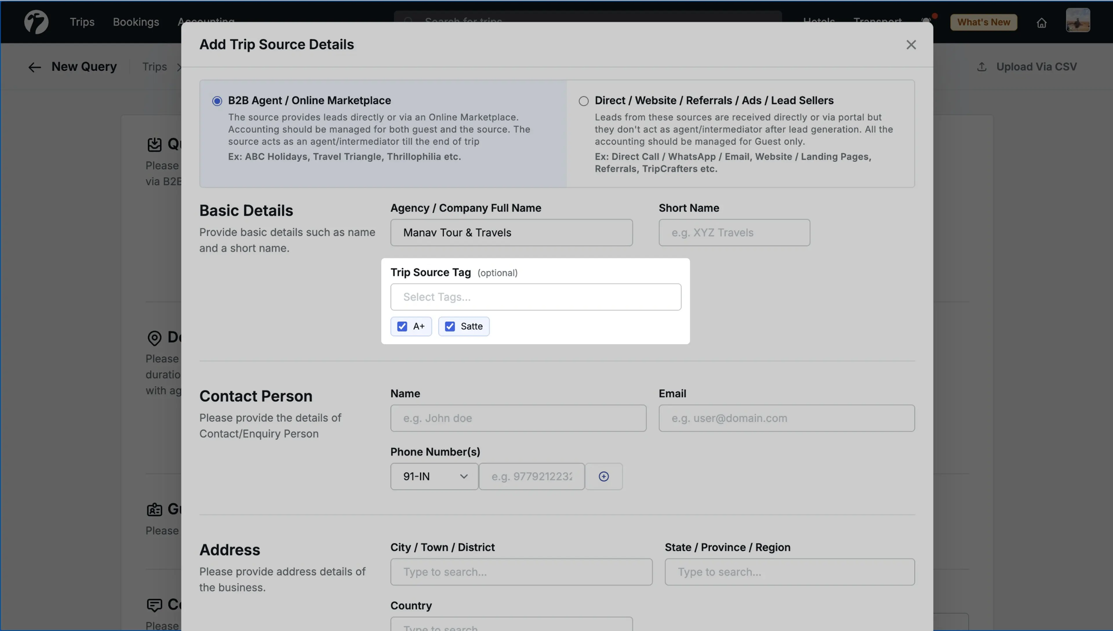 Image Showing Trip Source Tag Multiple Assign