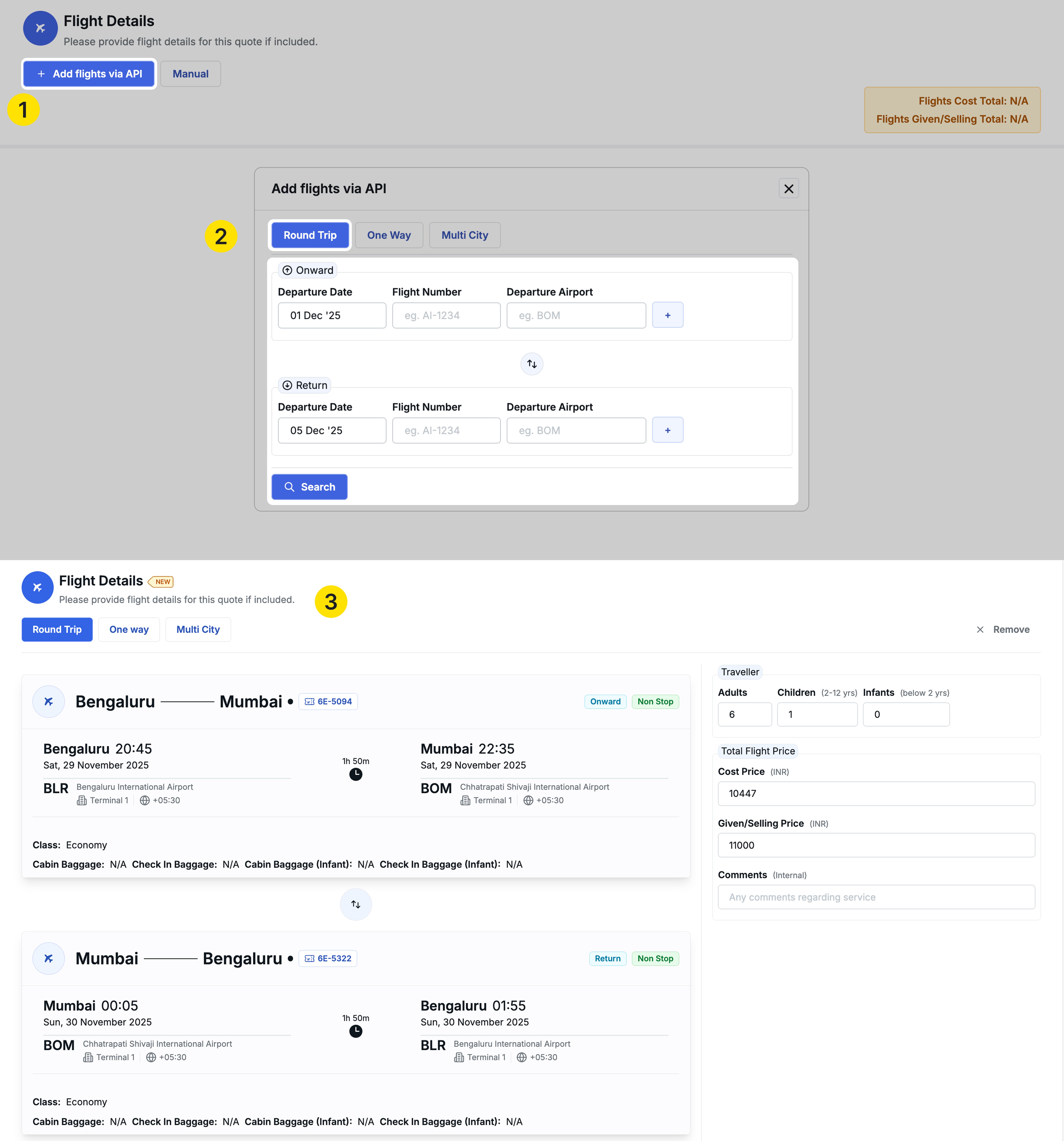 Image showing round-trip flight