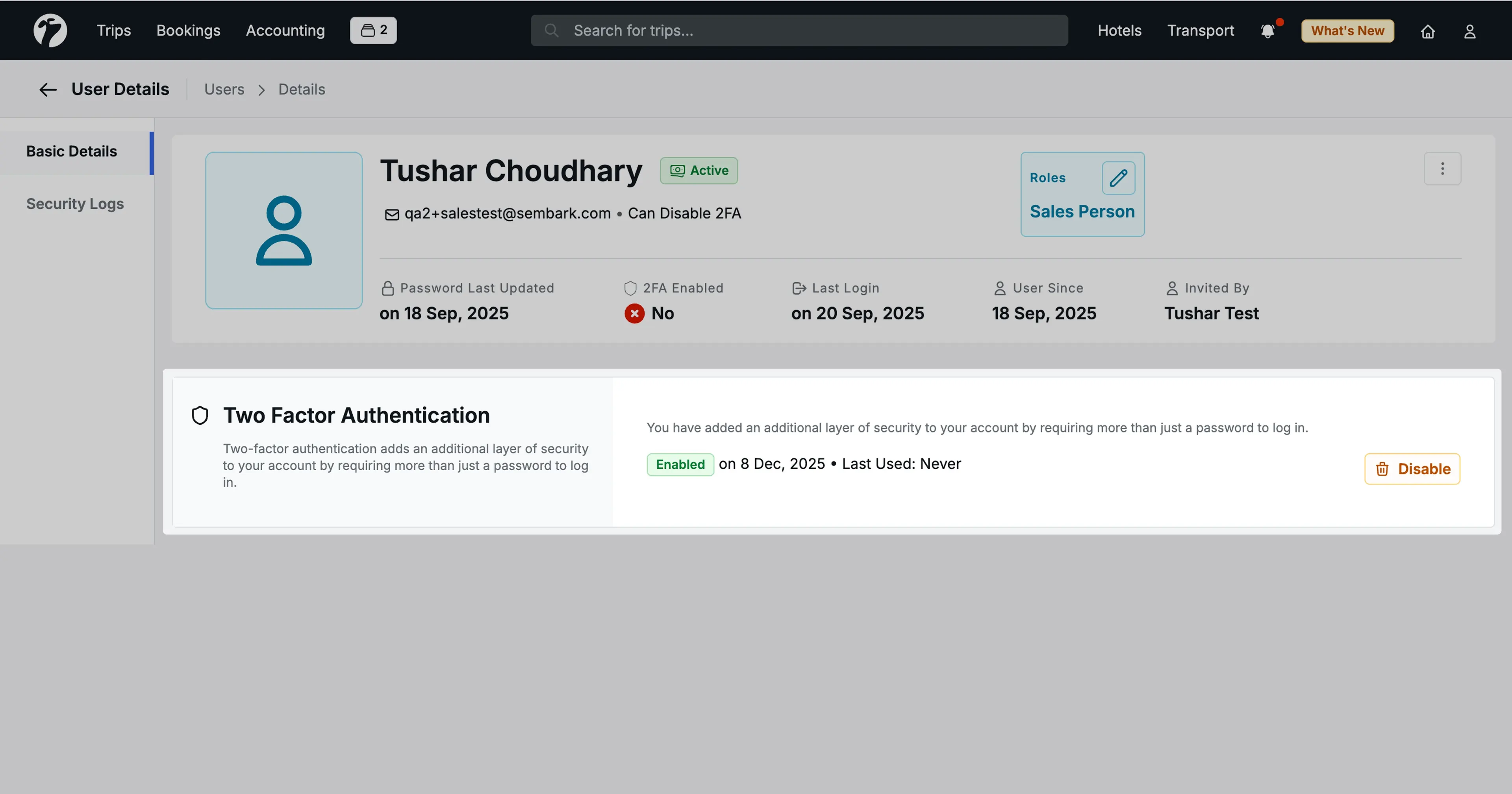 Image Showing 2FA by admin