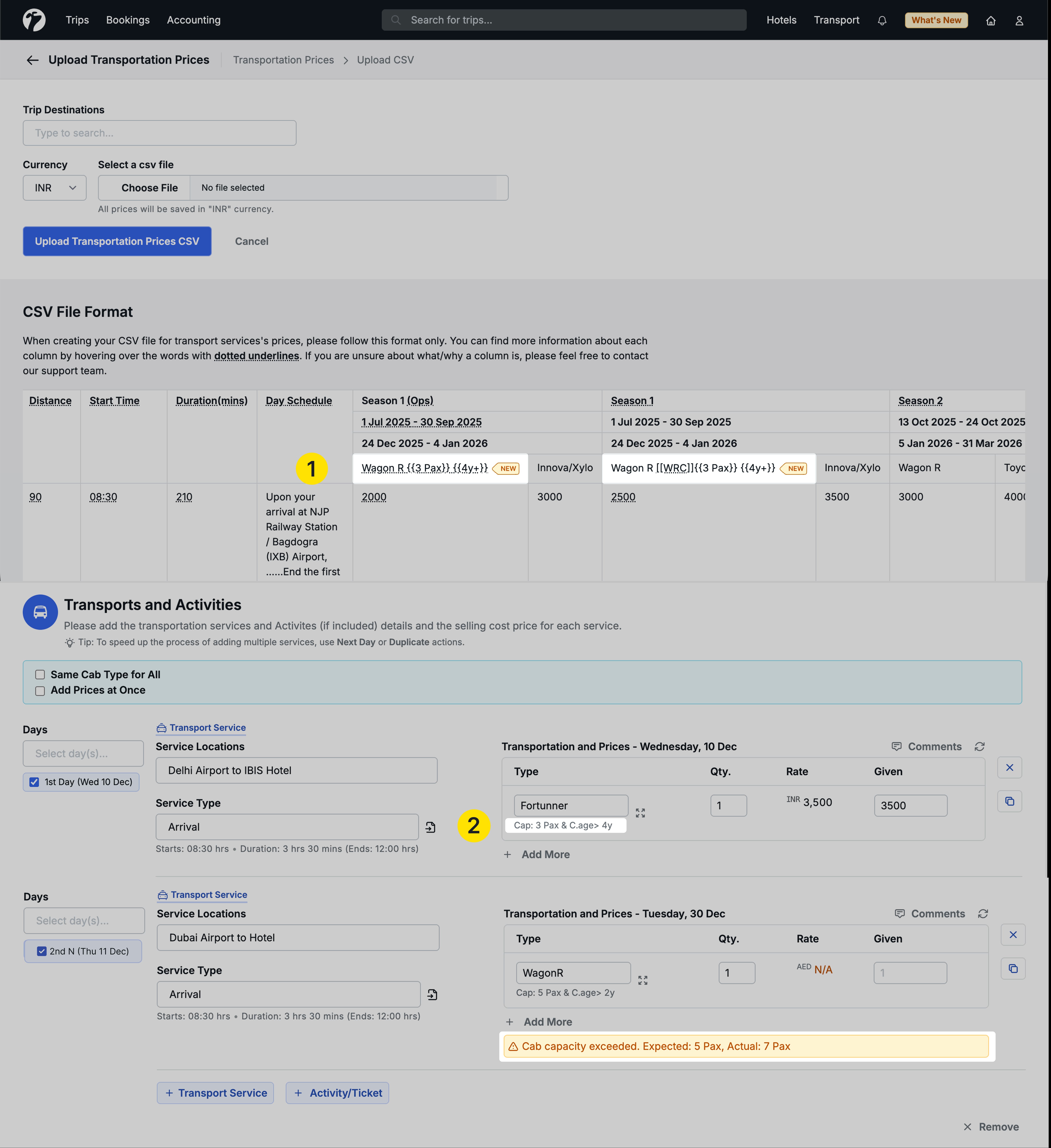 Image Showing Cab Capacity of Cabs