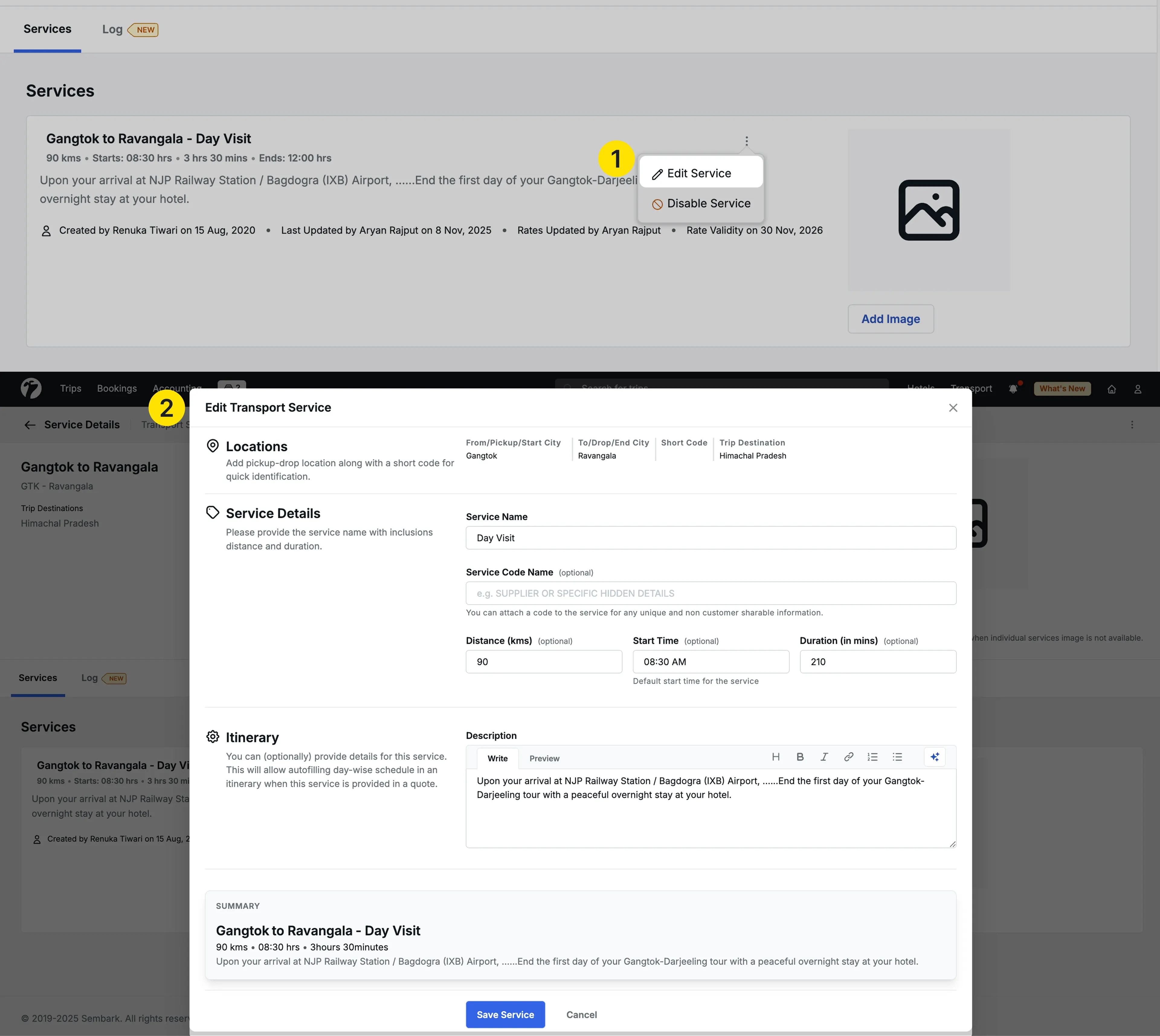 Image Showing Transport Service Edit