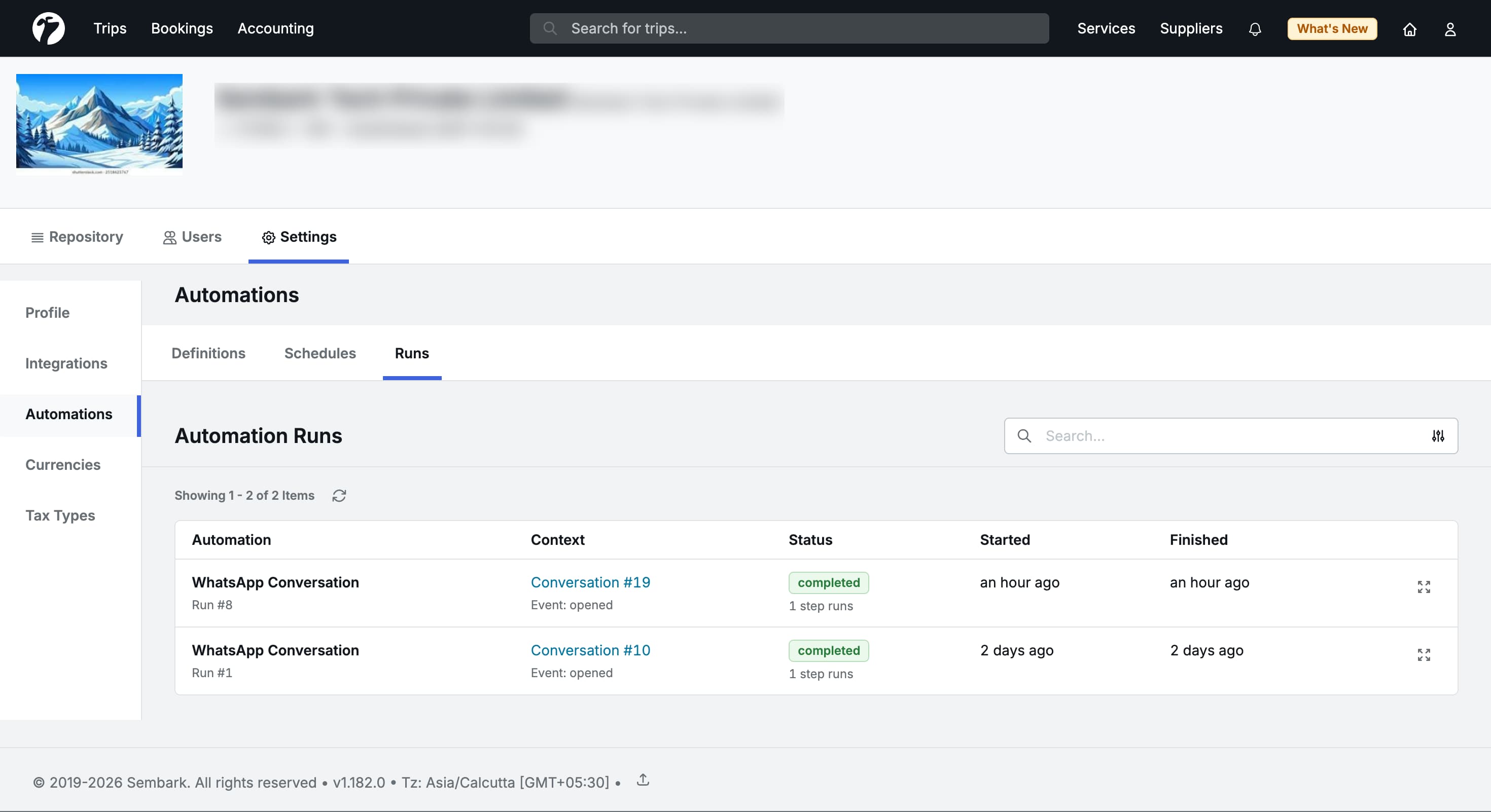 Image for Automation Runs