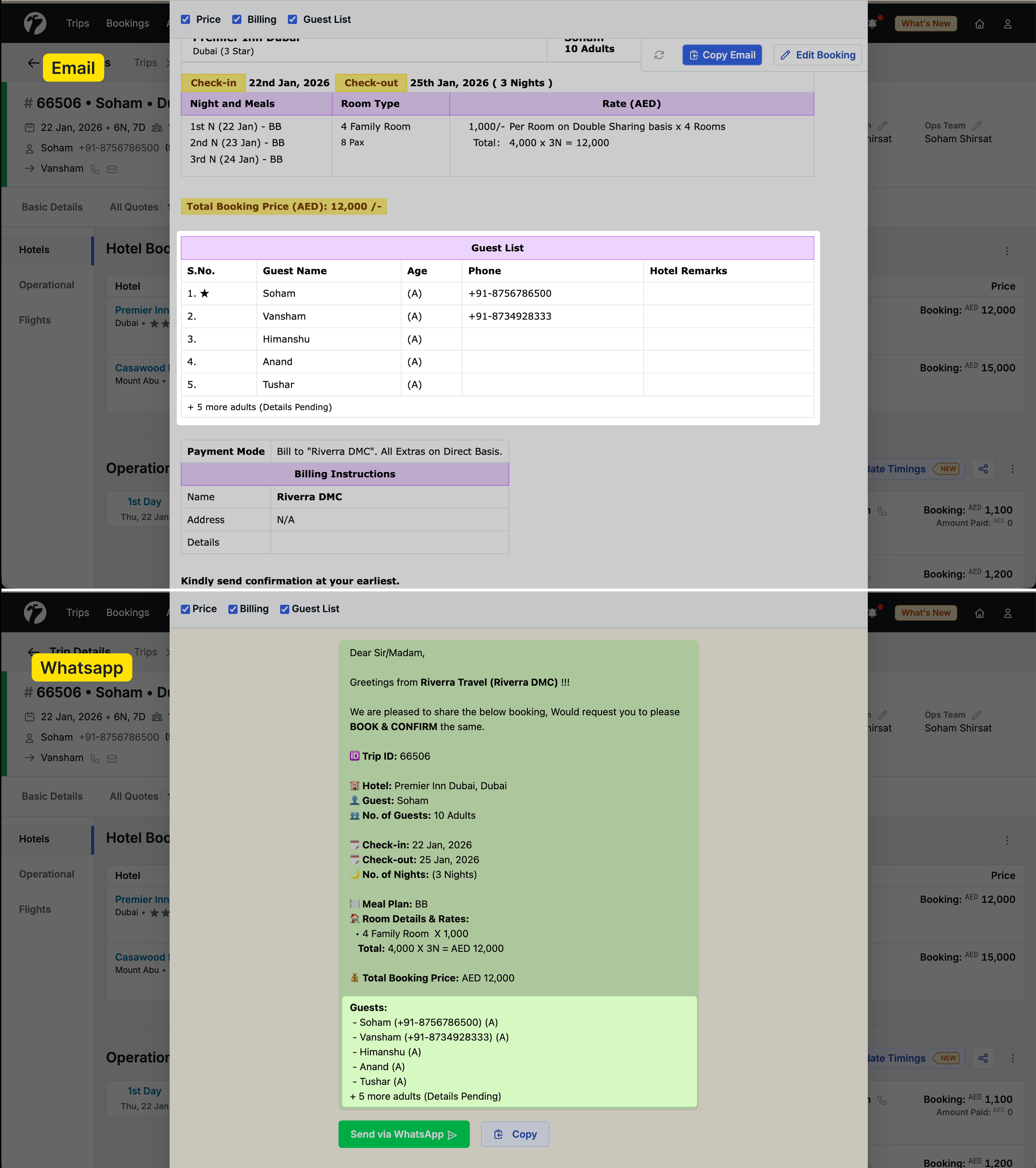 Image Showing the hotel booking communication