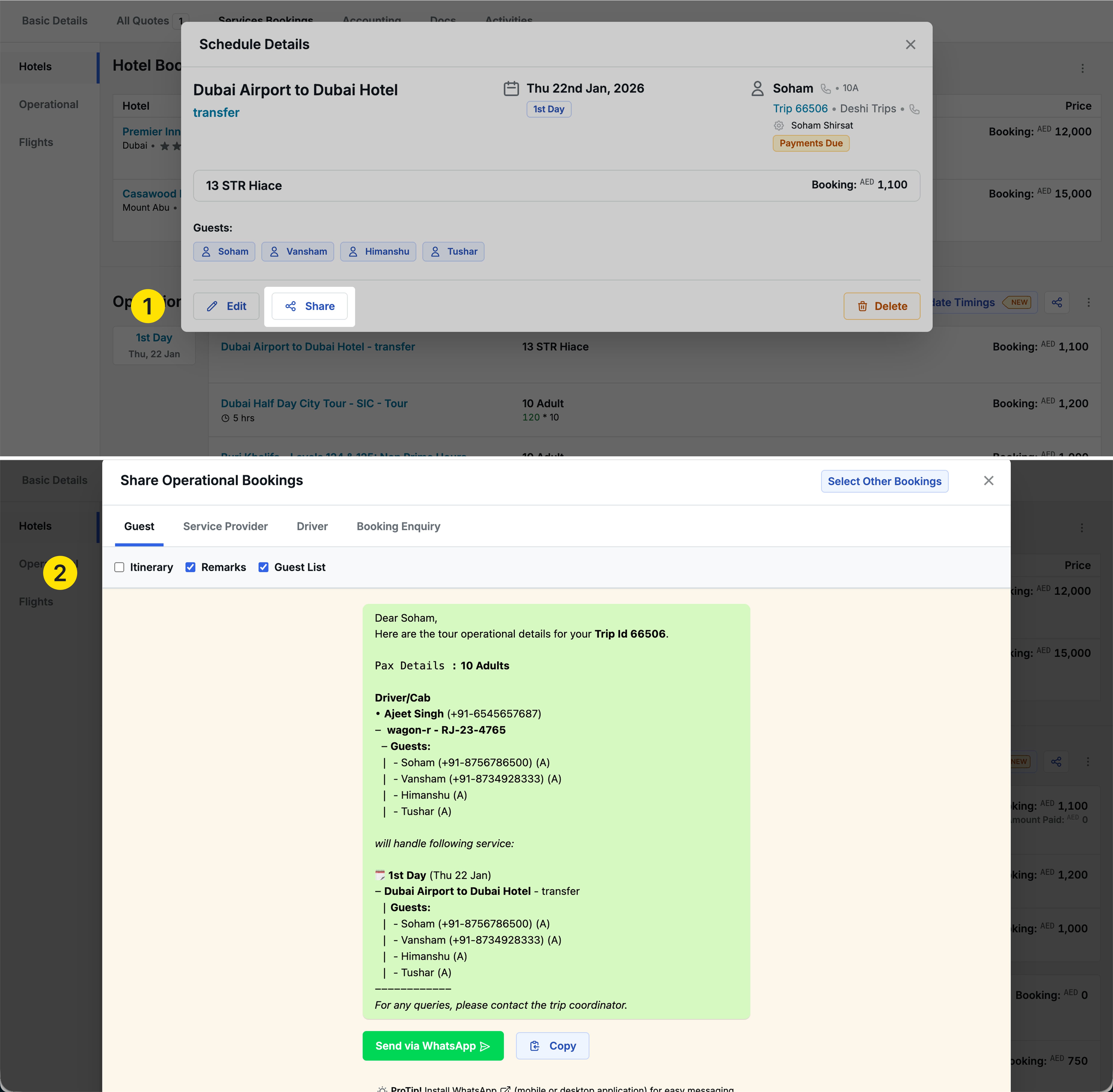 Image Showing the Individual service sharing