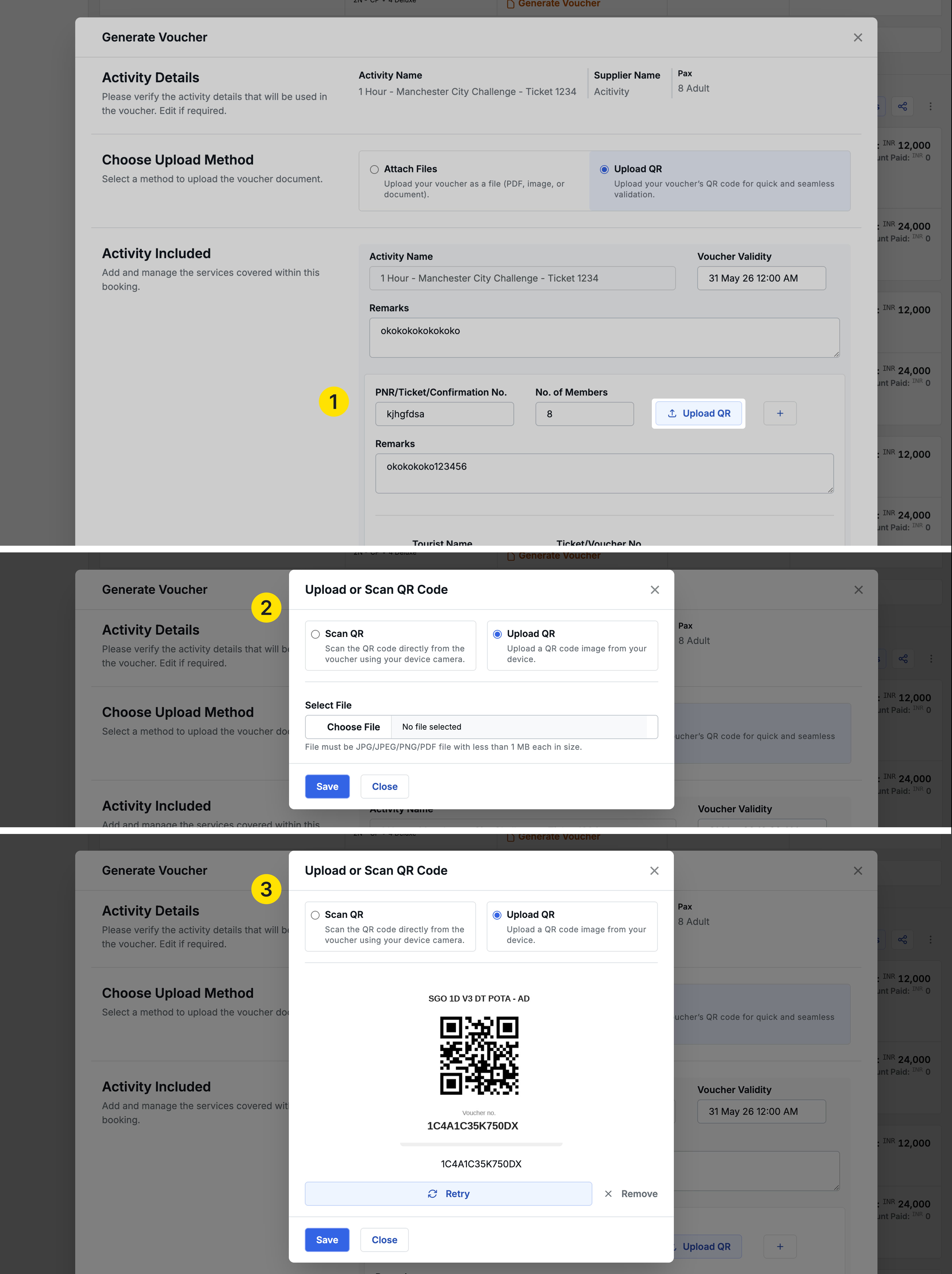 Image Showing Upload QR code