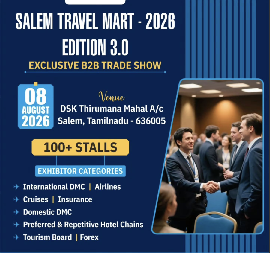 Banner for The Salem Travel Mart 2026 (Edition 3.0), organized by the Salem Tour Operators Association (STOA)