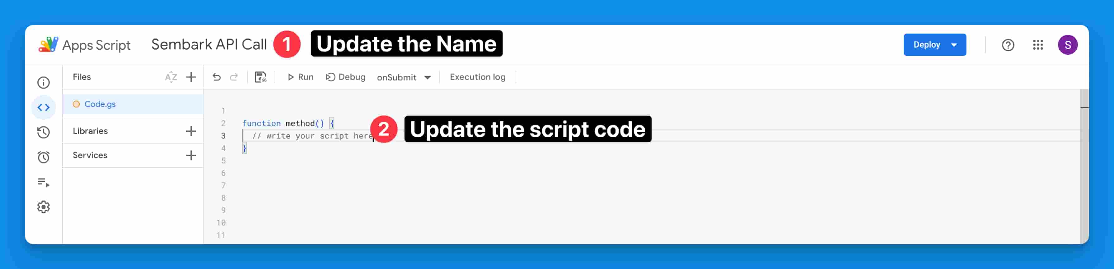 Image showing overview of Apps Script Code in Google Script editor