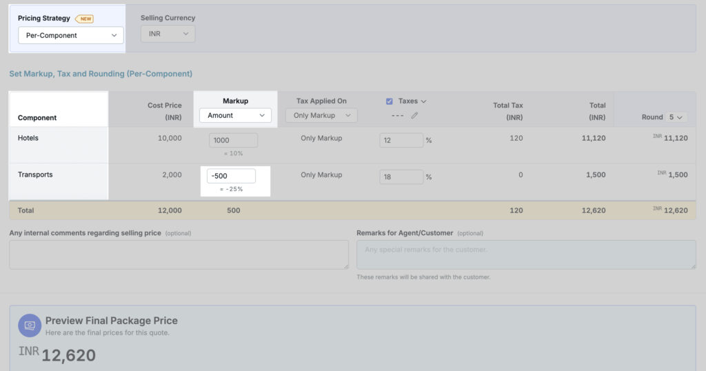 Discount on some components