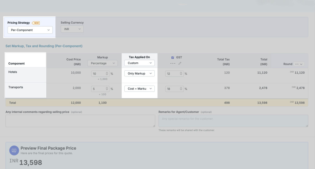 Tax on both Cost+Markup & Only Markup