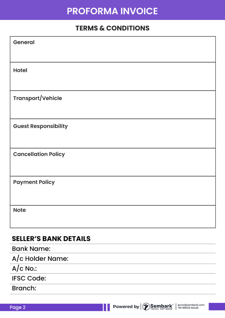 Viator Proforma Free Download Proforma Invoice for Travel Businesses