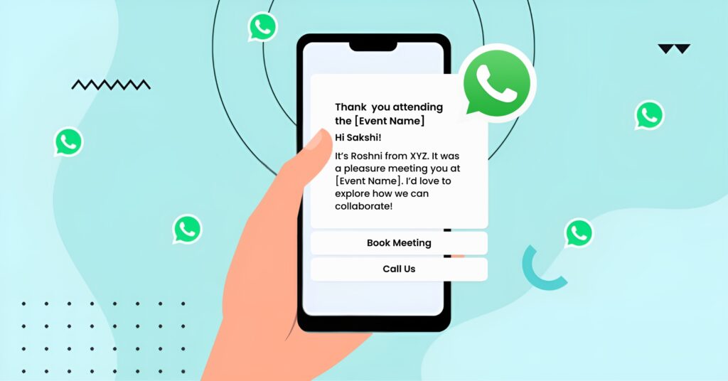 Free sample post-event emails and WhatsApp messages